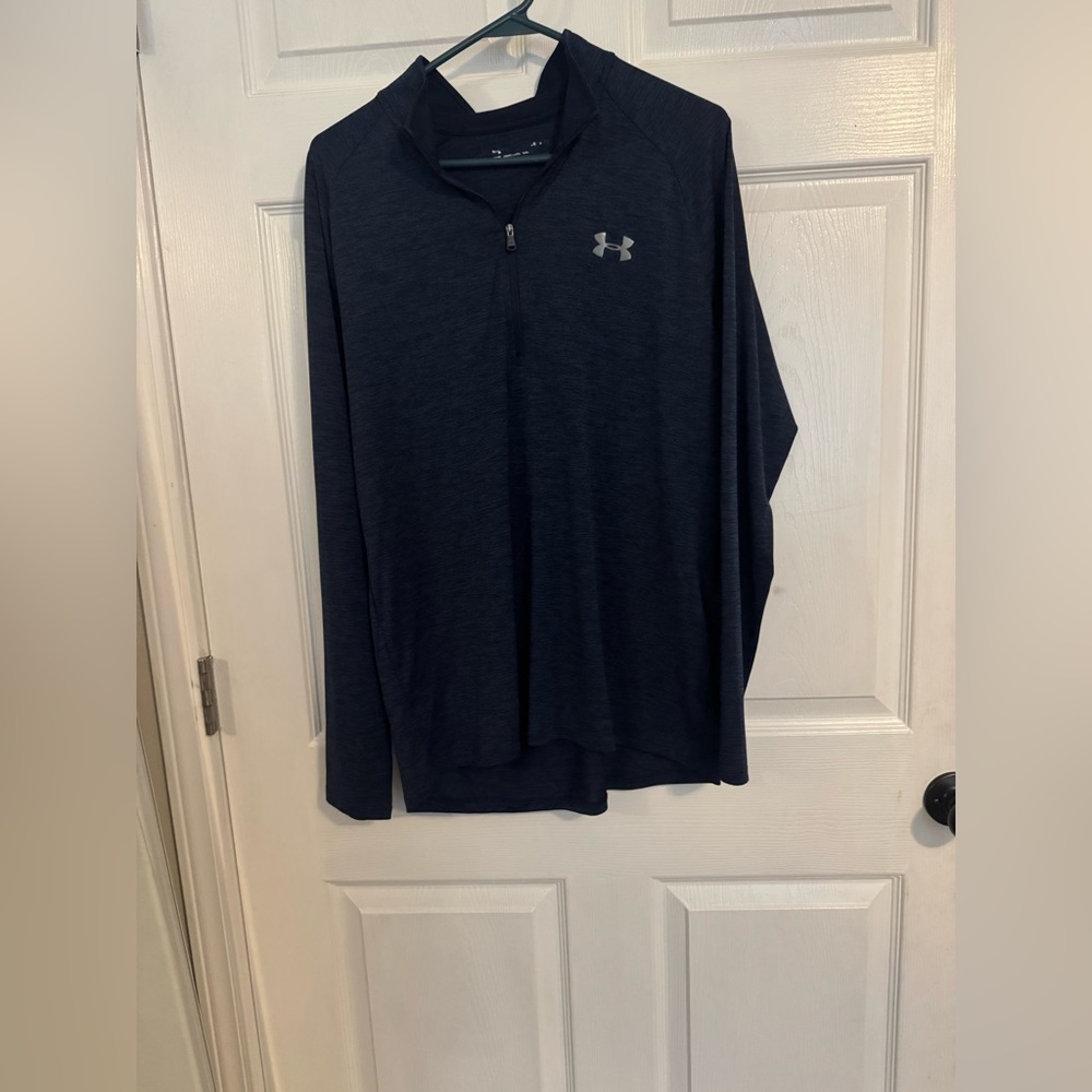Under Armour Men's Dark Blue Long Sleeve 3/4 Zip Size Large